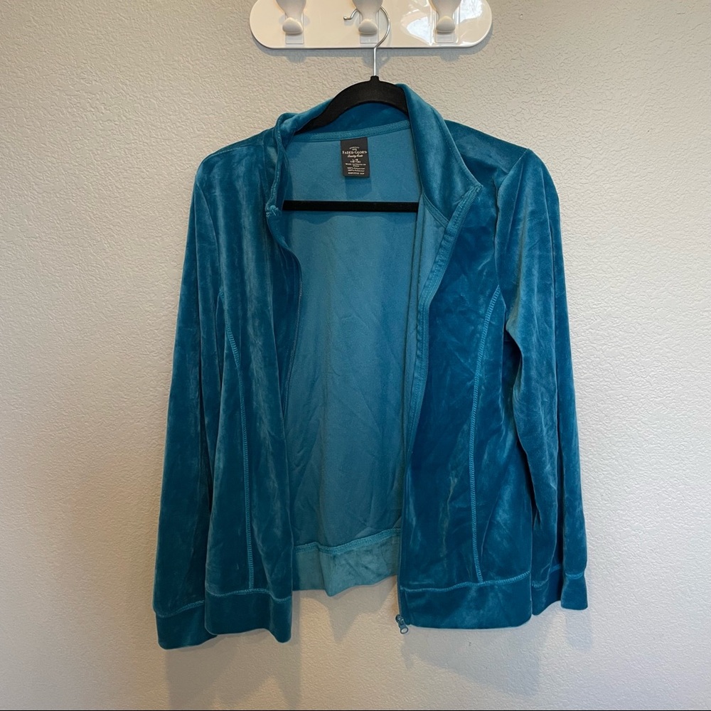 L Faded Glory Matching Velvet Sweatsuit